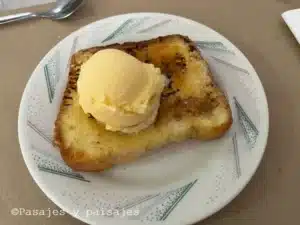 Torrijas del restaurante Vinarós